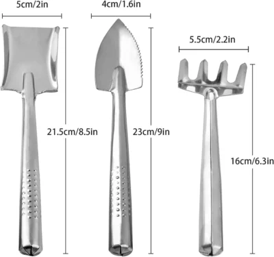 180 Garden Tool Set 3 Pcs Stainless Steel – Premium Gardening Shovel & Rake Kit for All Gardeners - Image 4