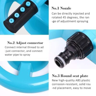 Garden Sprinkler , Automatic 360 Rotating Lawn Sprinkler, Large Area Coverage Water Sprinklers for Yard and Lawns, Adjustable 360 Degree Rotating Sprinkler for Yard - Image 4