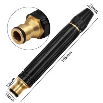 Adjustable Nozzle Water Spray Gun – High Pressure | Durable Metal Brass | Elegant Black Finish