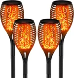 Solar Flame Torch Lights – Flickering LED, IP65 Waterproof, Auto On/Off, Warm Outdoor Lighting for Garden & Pathways