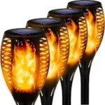 Solar Flame Torch Lights – Flickering LED, IP65 Waterproof, Auto On/Off, Warm Outdoor Lighting for Garden & Pathways