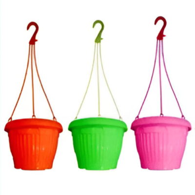 Beautiful Hanging Pots Mix Colors – 8 Attractive Plastic Hanging Planters for Home & Garden - Image 3