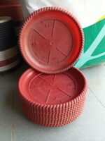 10 Inch Pot Plate for Garden Pots – Heavy-Duty Plastic Base Tray (Black & Red) - Image 2