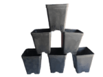 5 Pcs Square Black Plastic Pots 4x5 Inch – Nursery Pots for Indoor & Outdoor Plants - Image 2