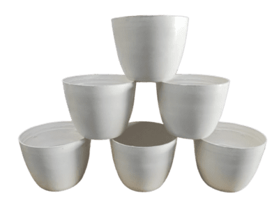 5 Pcs White Small Plastic Succulent Pots