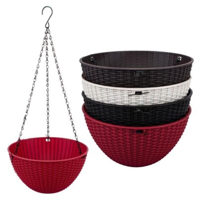 Premium Hanging Basket Deal Pack of 5 Mix Colors Plastic Hanging Pots with Steel Chain | Save 300 Rupees - Image 4
