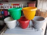 5 Pcs Hanging Plastic Pots Set with Plastic Hangers Mix Color Hanging Planters for Indoor Outdoor Gardening - Image 5