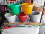5 Pcs Hanging Plastic Pots Set with Plastic Hangers Mix Color Hanging Planters for Indoor Outdoor Gardening - Image 3