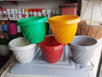 5 Pcs Hanging Plastic Pots Set with Plastic Hangers Mix Color Hanging Planters for Indoor Outdoor Gardening - Image 5