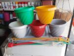 5 Pcs Hanging Plastic Pots Set with Plastic Hangers Mix Color Hanging Planters for Indoor Outdoor Gardening - Image 2